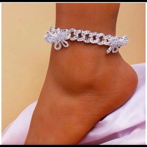 Cuban link butterfly anklet